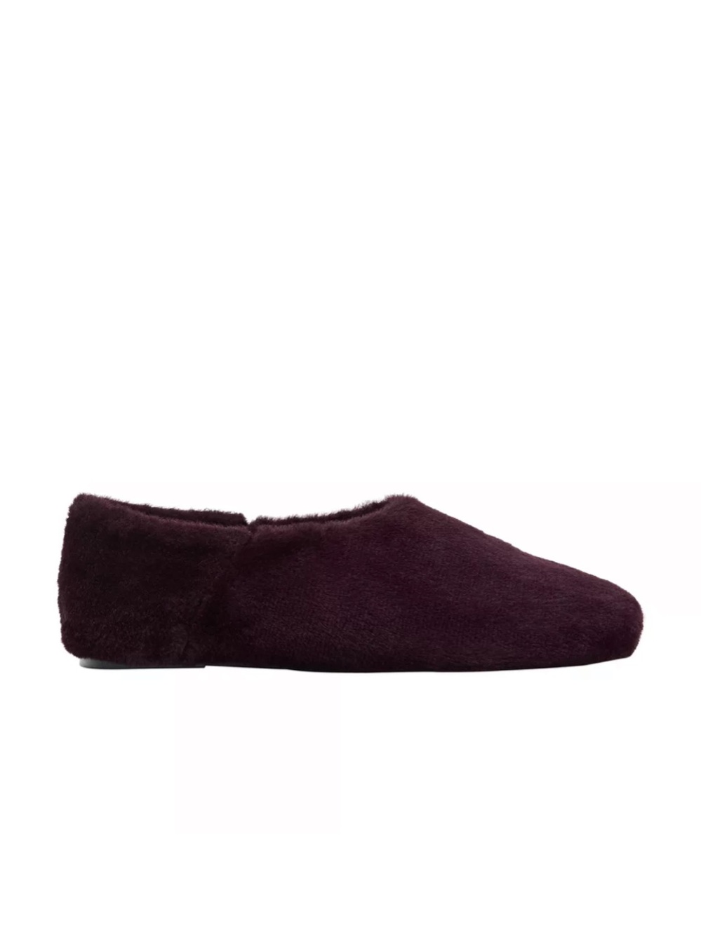 Zara Plush Women’s faux fur flat in Deep Plum